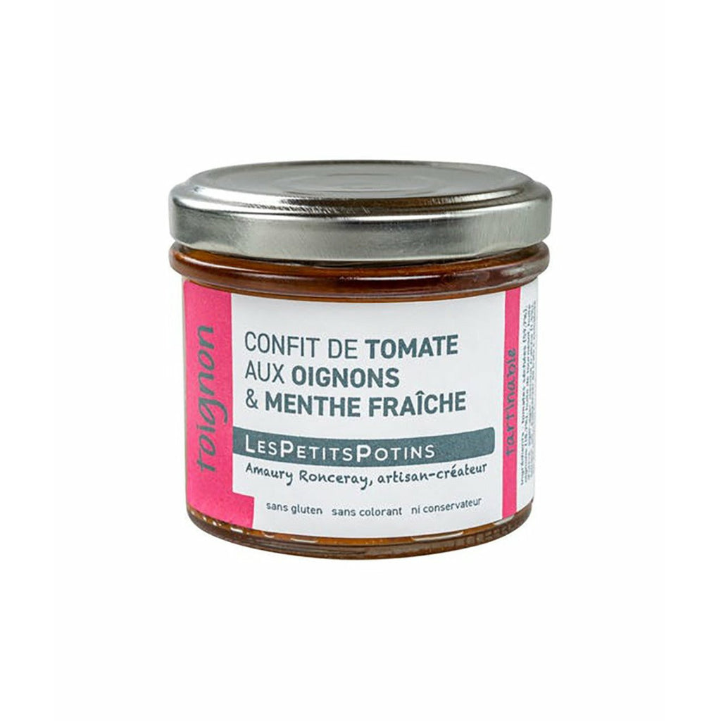Confit de tomate aux oignons et menthe fraiche